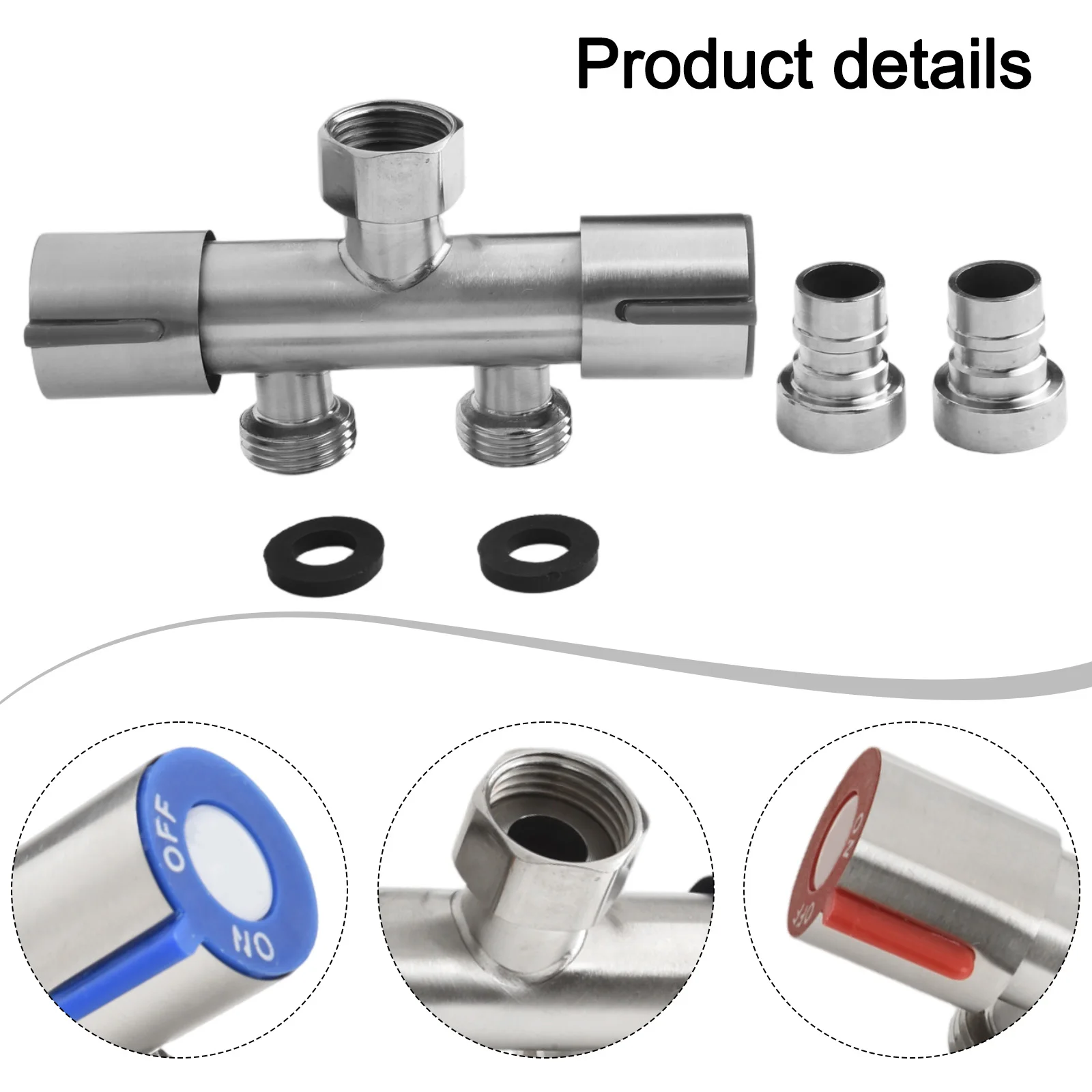 

Washing Machine Water Diverter Valve Three-Way Double Control Faucet Angle Valve Washing Machine Faucet Connector Valve