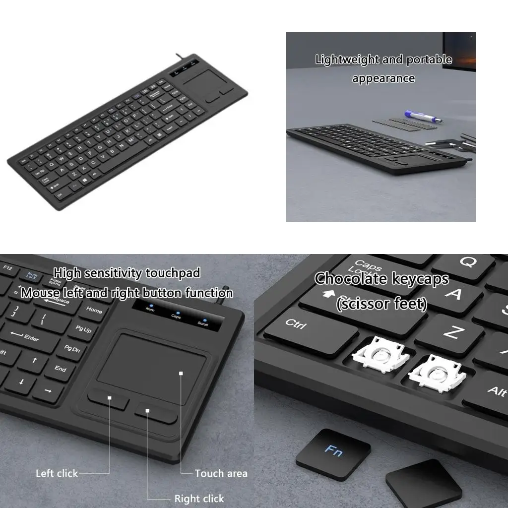 

896F Efficient USB Keyboards with Touchpads Numeric for Security Monitoring