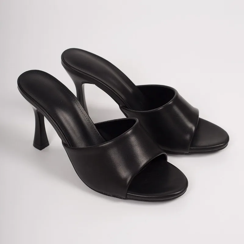 Women's High Heel Sandals 2026 Summer New Painted Leather Effect Fashionable Elegant Style Outdoor Wearable Slippers Talon Femme