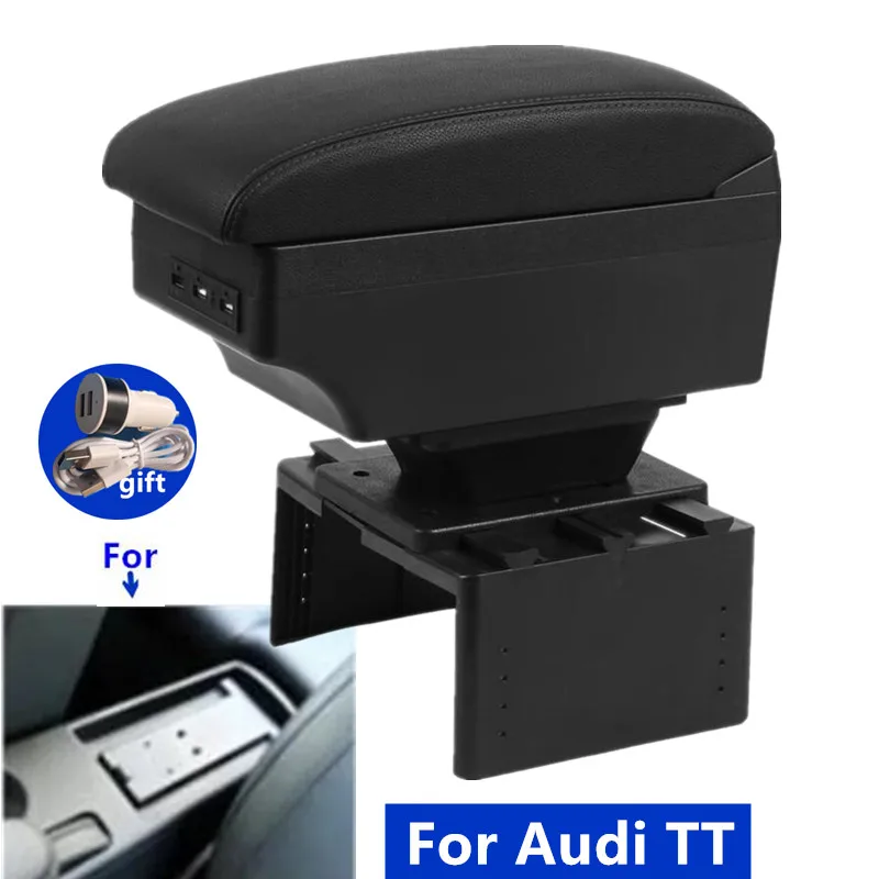 Auto Armlehne Box Für Audi TT Coupe für Audi TT Center Lagerung Box Innen Retrofit Teile mit USB Auto Zubehör