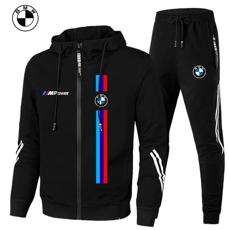 

Spring Autumn BMW Brand Logo Printed Men set Sweatshirt Hoodies Car enthusiasts Streetwear Male Fashion Outwear+Pants 2 Piece