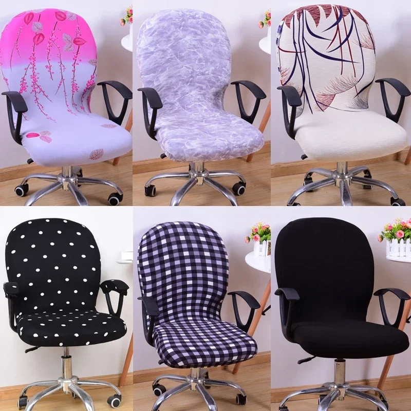 Office Computer Chair Cover Spandex Stretch Swivel Rotate Seat  Anti-dirty Rotating Stretch Gaming Desk Seat Chair Slipcover