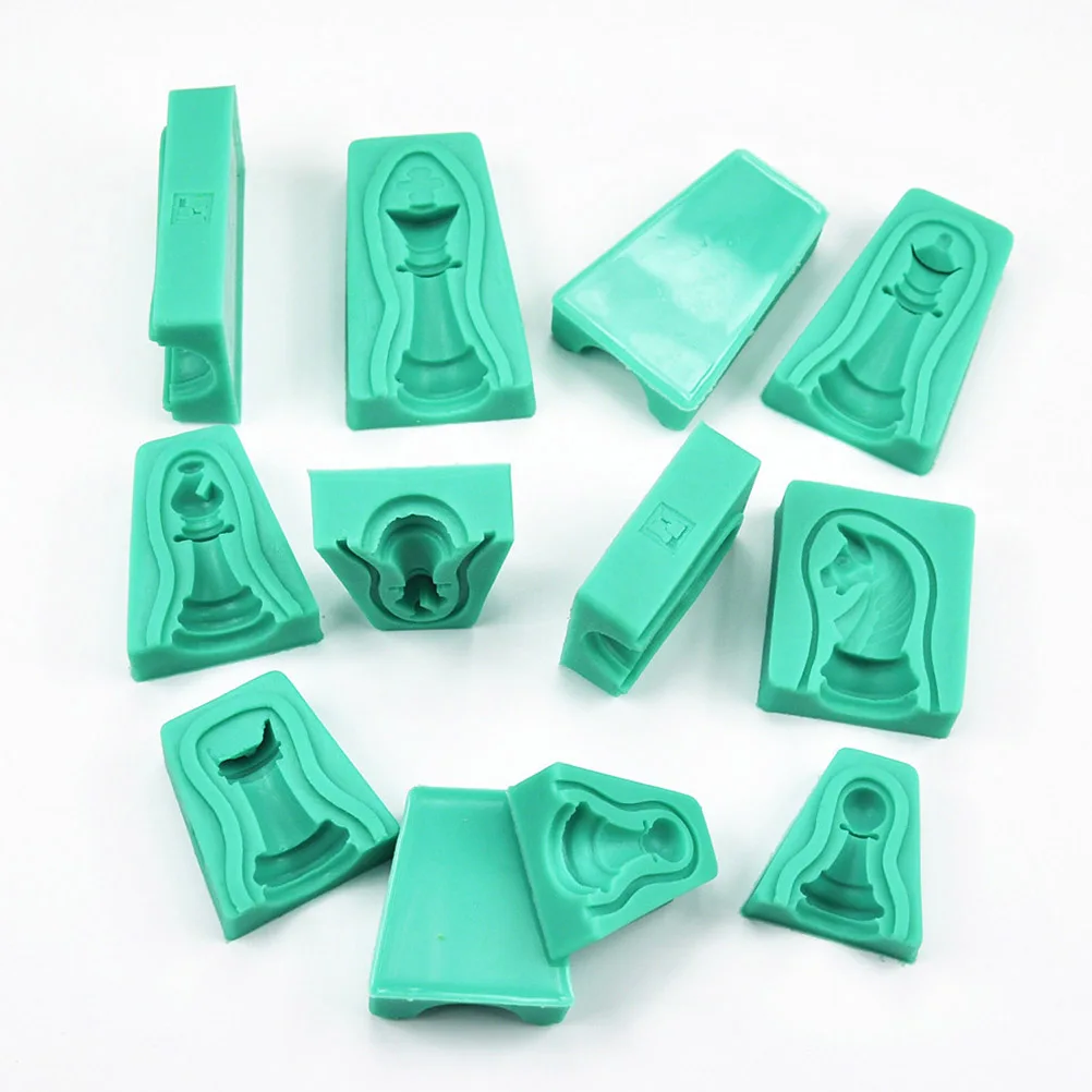 

12pcs Chess Silicone Cake Mold Fondant Creative Chocolate Molds For Ice Cube Pudding Handmade Soap Non-Stick 3D Baking Mould