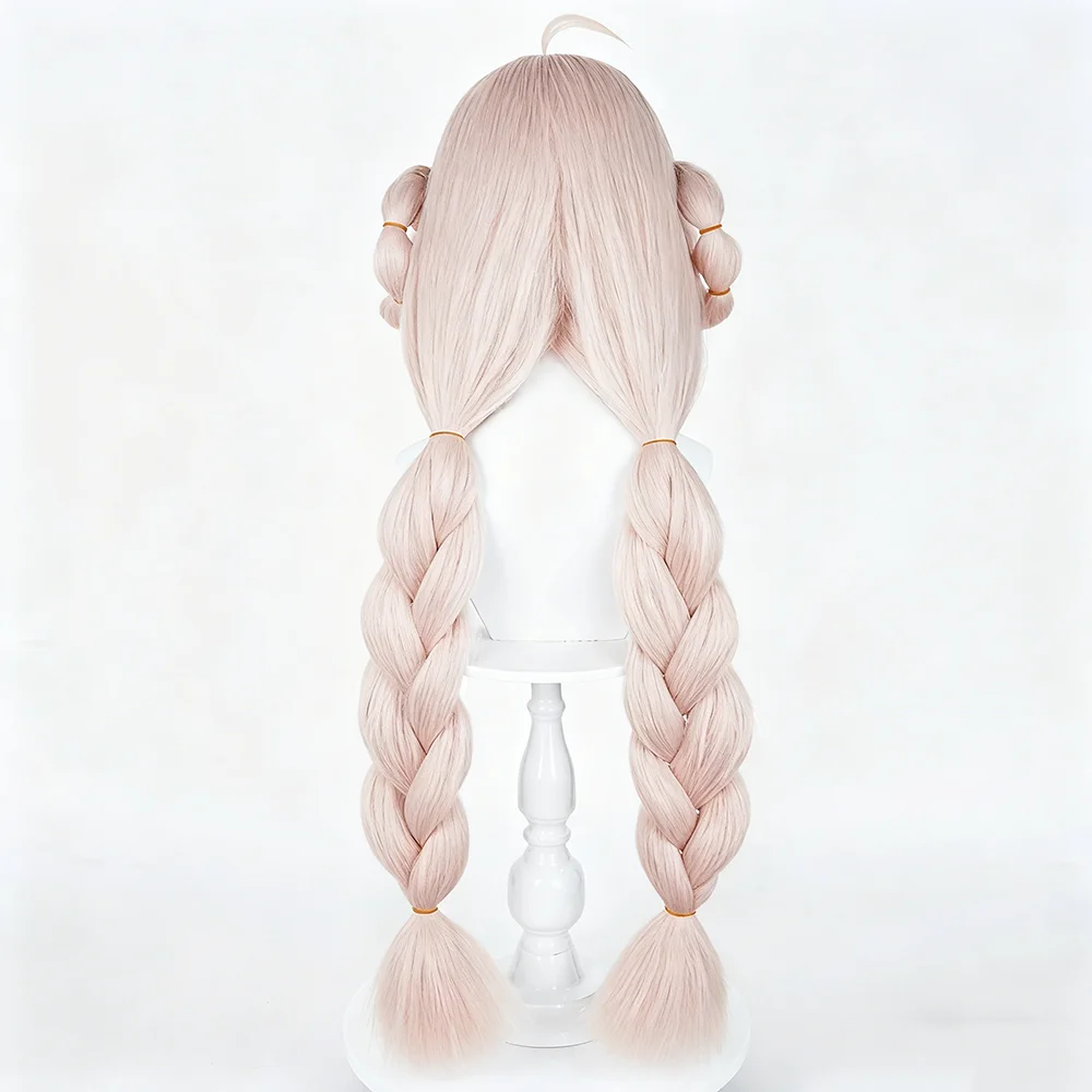 Game Zenless Zone Zero Zhao Cosplay Wig Women Lolita Pink Long Braided Hair Heat Resistant Synthetic Wigs Carnival Party Costume