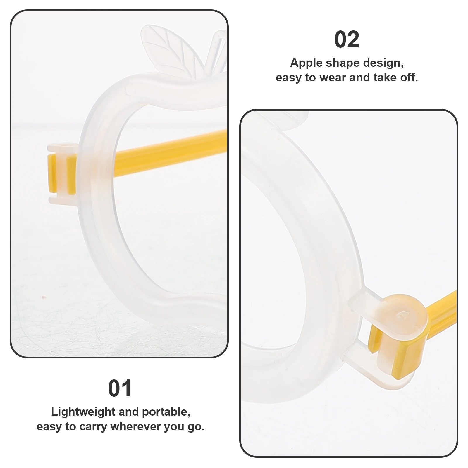 

10 pcs Glow Eyeglasses Set Apple Shape Thicken Lightweight Cute Design For Christmas Halloween New Year Party Wedding
