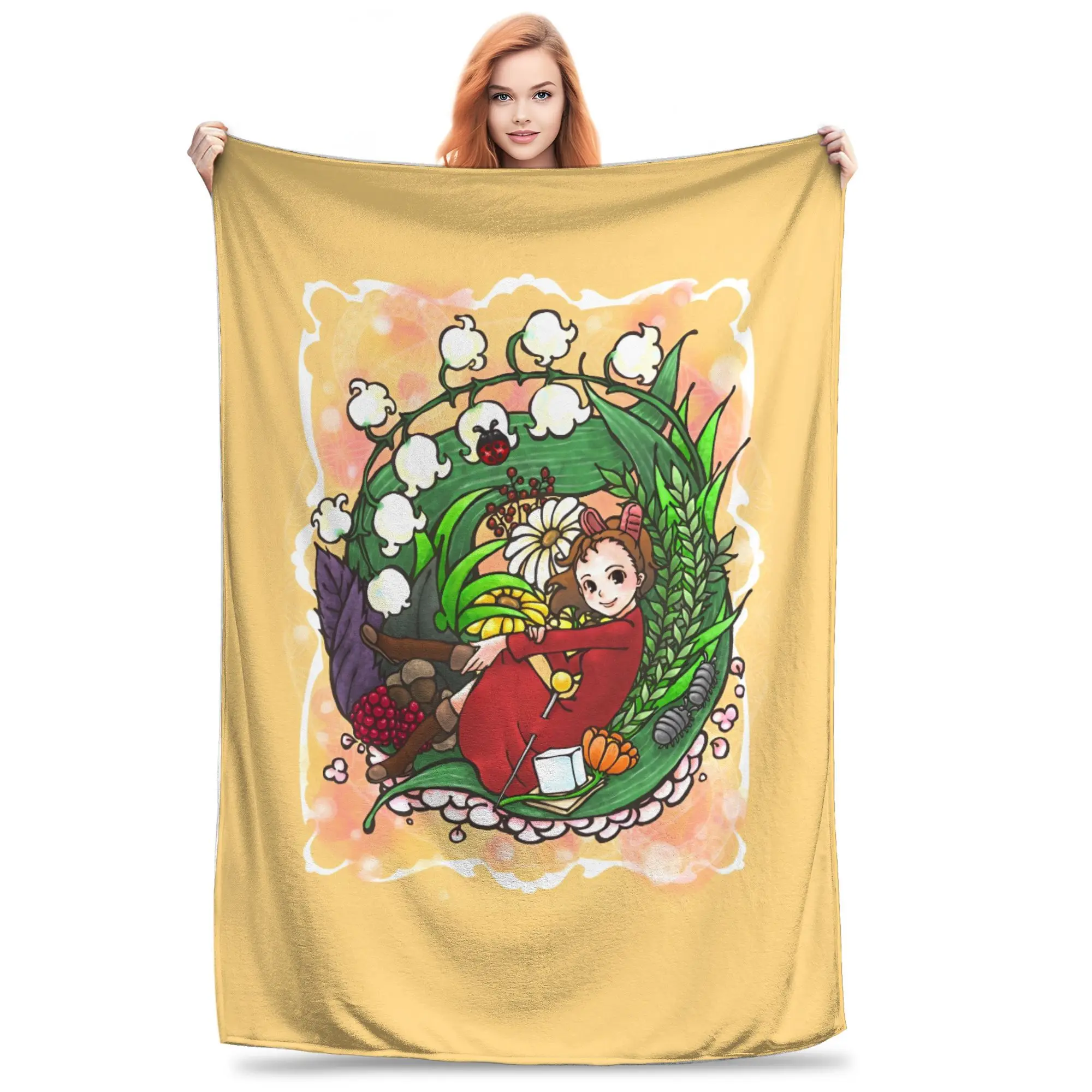 

Anime Film A-Arrietty Plush Blanket Child Flannel Throw Blanket For Bedroom Warm Soft Quality Bedspread Birthday Present