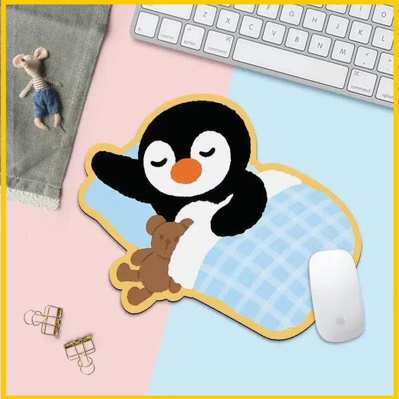 

Cute Pingu Penguin Shaped Mousepad Small Size Wrist Support Computer Keyboard Office Desk Mat Dirt Resistant Anti Slip