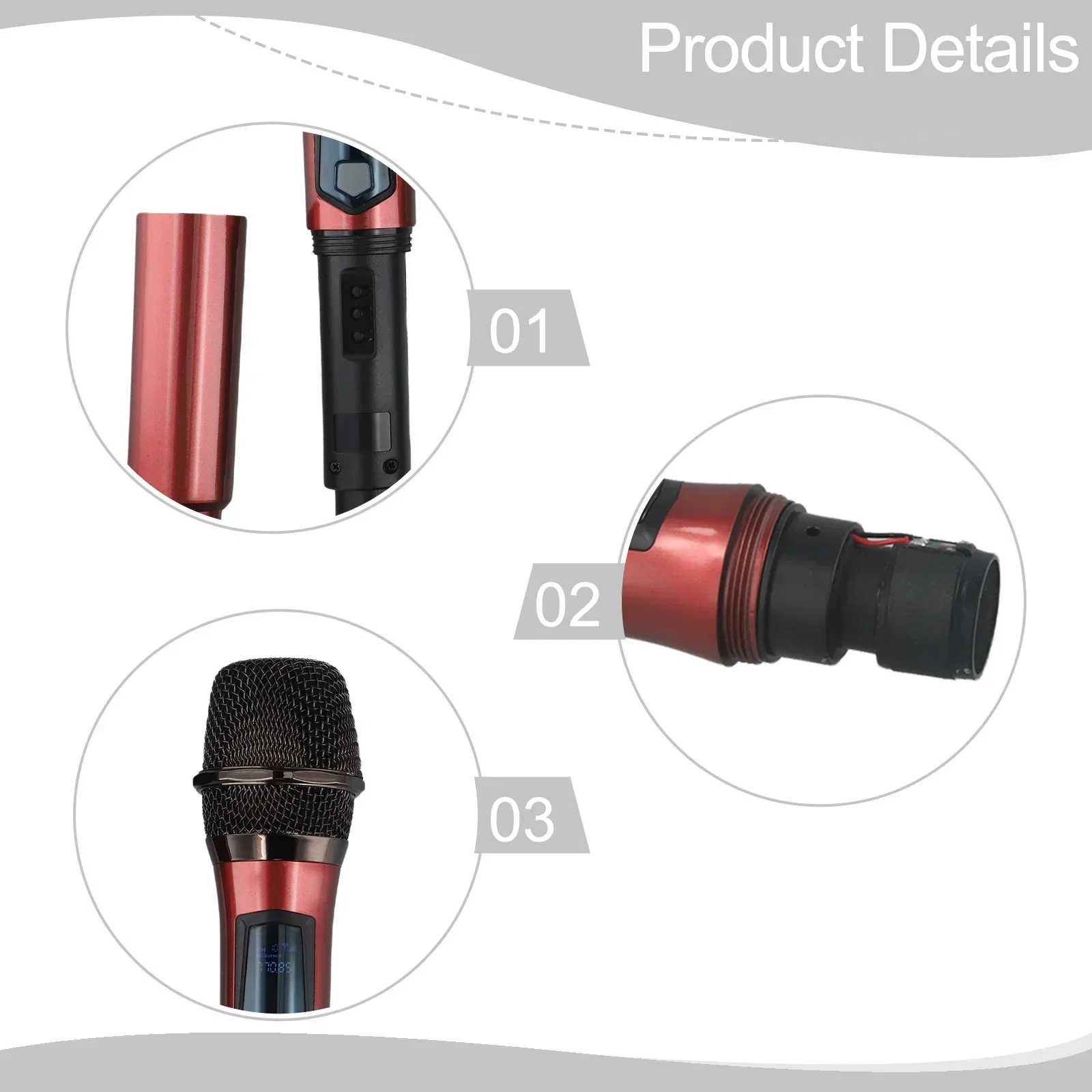 UHF Dual Channel Wireless Microphone For Professional Plastic Microphone Receiver 2 Channels 30.5*19*6cm Portable Audio