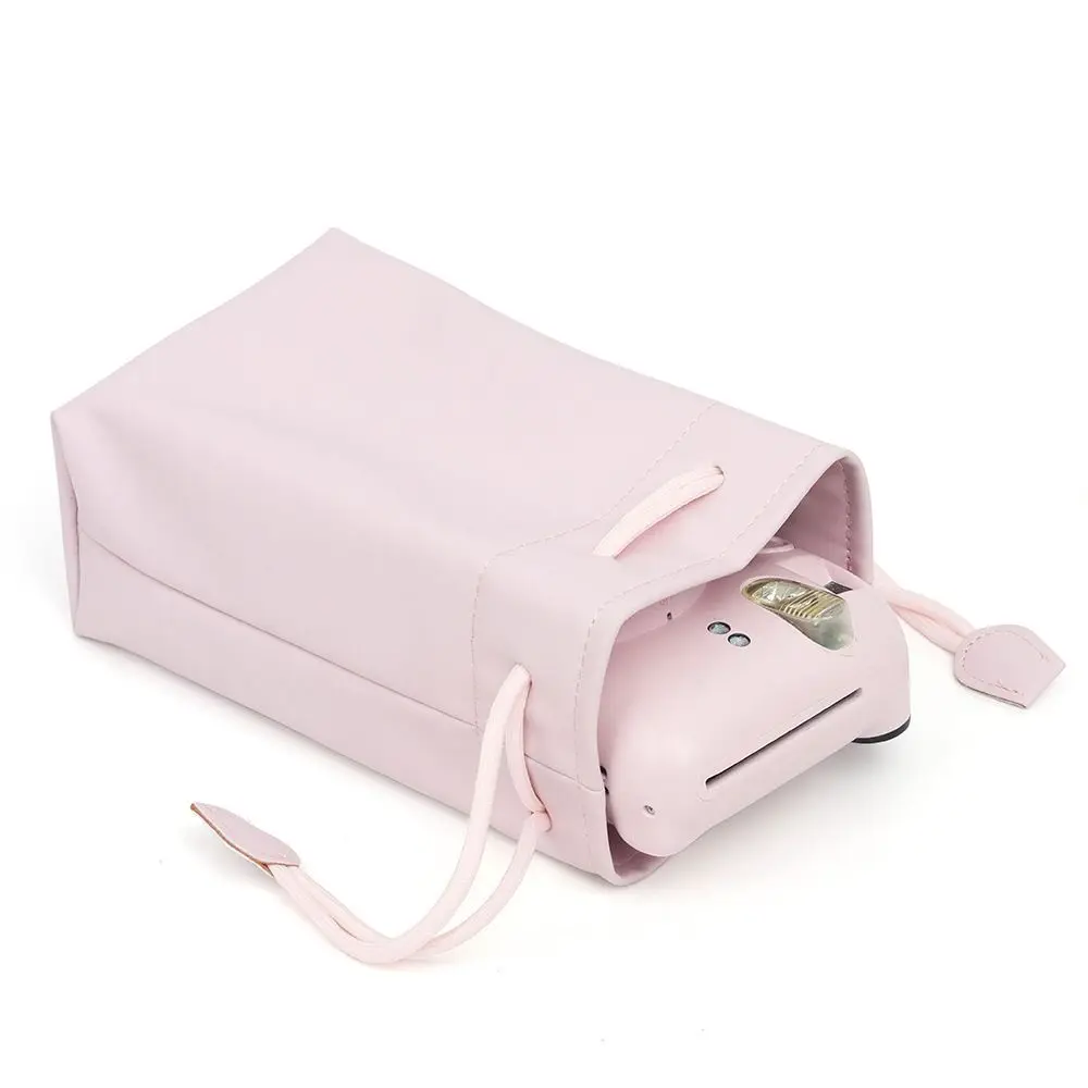 Universal Instant Camera PU Waterproof Drawstring Bag Outdoor Portable Storage Case for Instax Mini 12/11/9/8/90/EVO/Liplay view 3