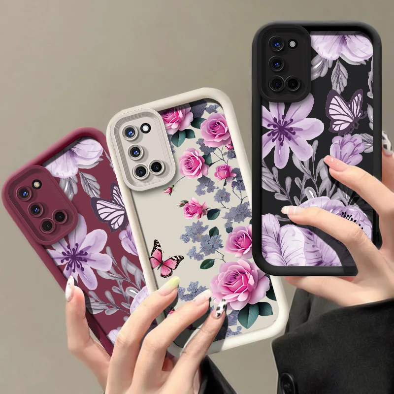 Telefon Fall Für OPPO Realme Narzo 50i 50A Prime 30 Pro 20 70X 60X 30A 20A N65 N63 N55 N53 Hinweis 50 60 Blume Schmetterling Soft Cover