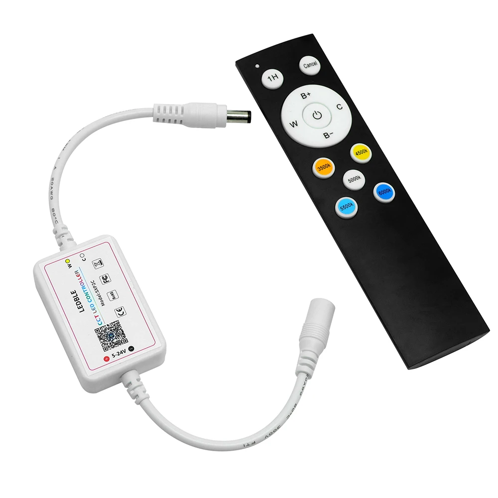 DC 5V 12V 24V 3500K 4500K 5000K 5500K 6000K CCT Dimmer 12key RF Bluetooth APP Remote Control Dimmer for CCT COB LED Strip Light