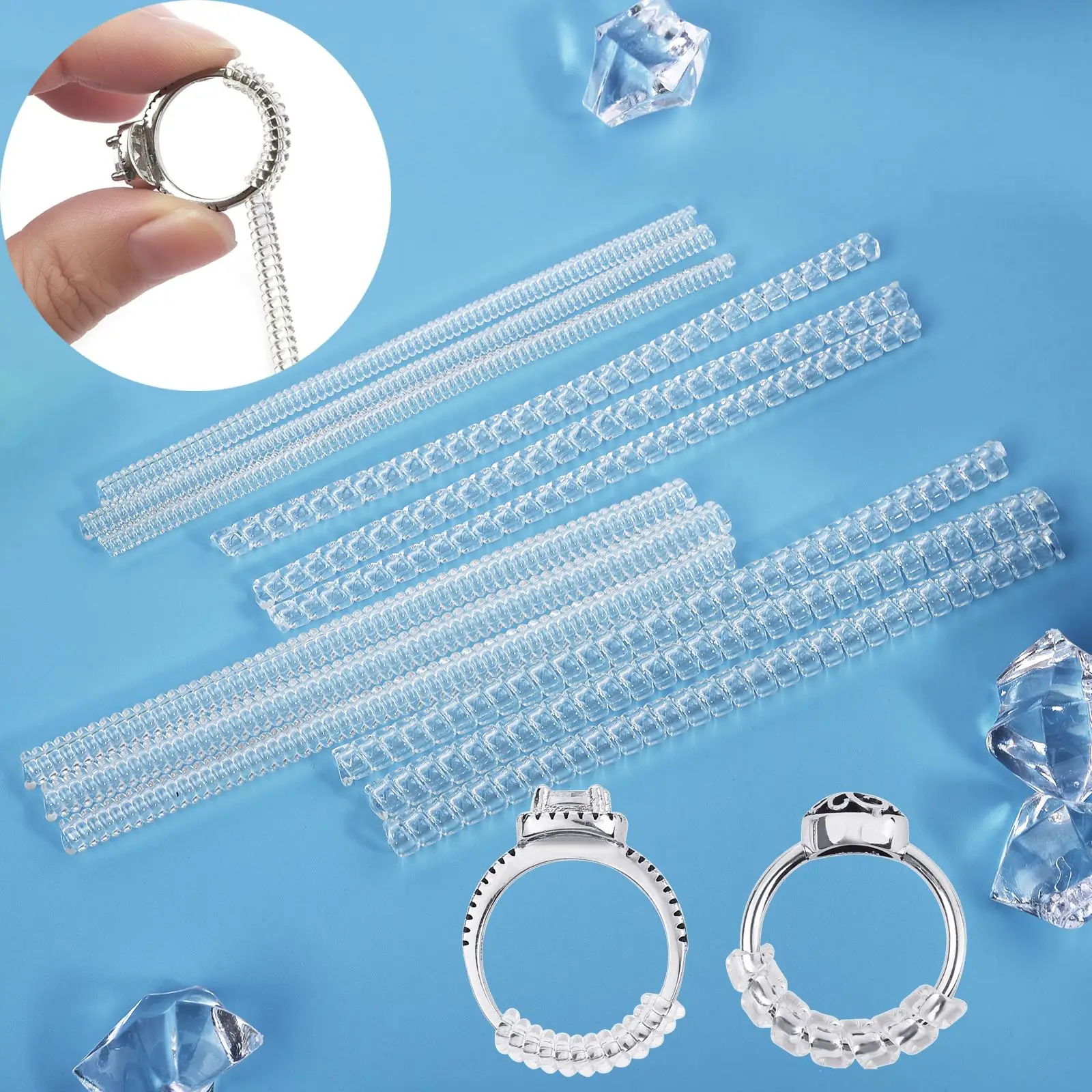 4/8pcs/Set 3.5/5mm Spiral Based Ring Size Adjuster Guard Tightener Reducer Resizing Tool Jewelry Tools & Equipments