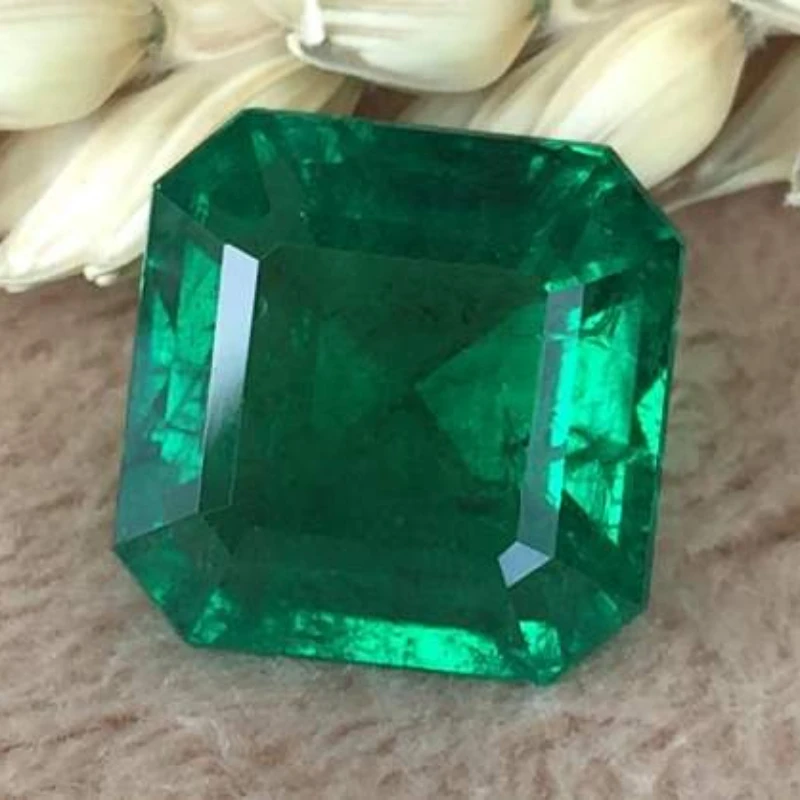 أعلى مختبر نمت كولومبيا الزمرد Asscher قطع اليد قطع الزمرد الحراري المائي DIY بها بنفسك صنع المجوهرات تحديد شهادة AGL #1