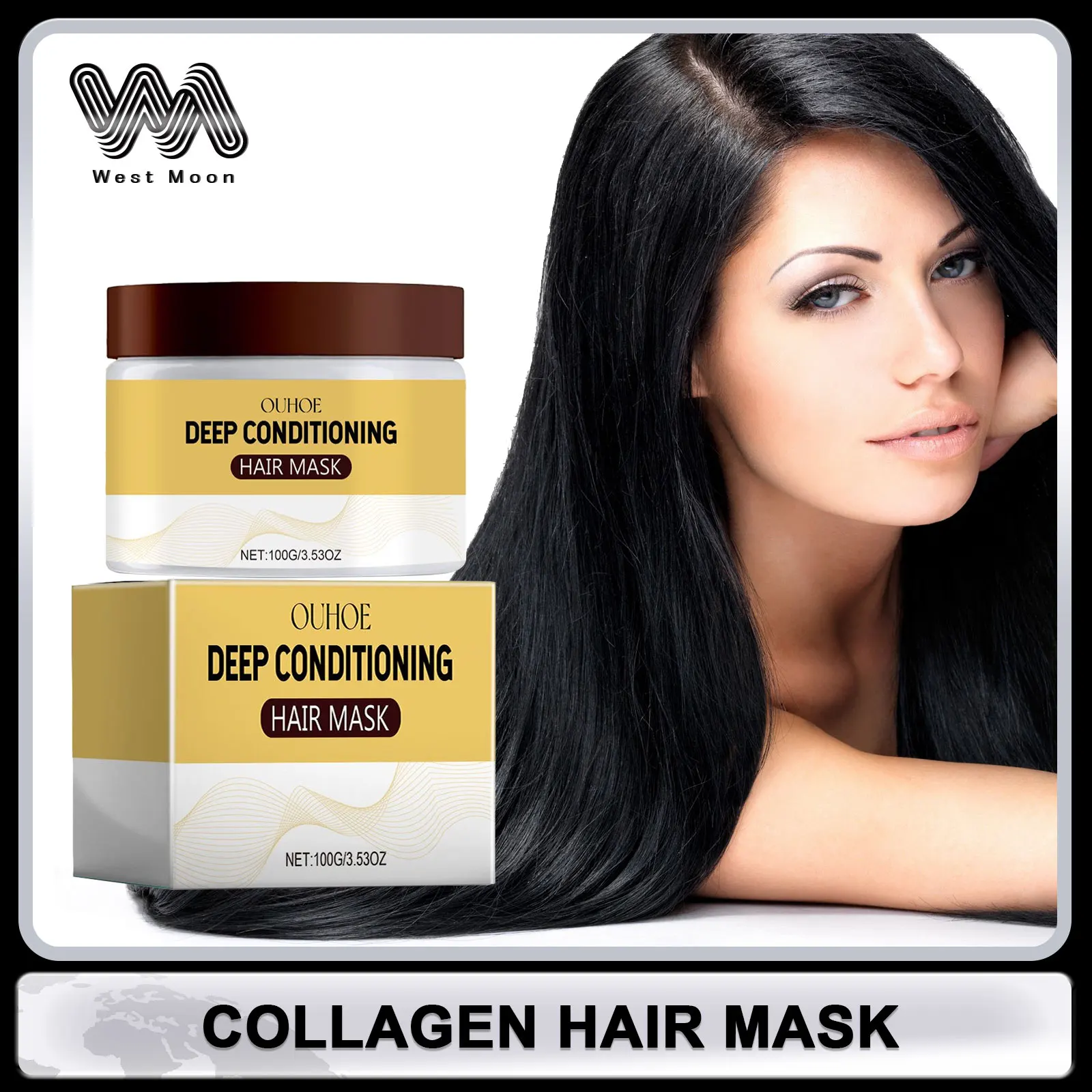 

Collagen Hair Mask for Repairing Damage Dry Frizz Hair Conditioner Straightening Moisturizing Smoothing Soft Hair Care Products