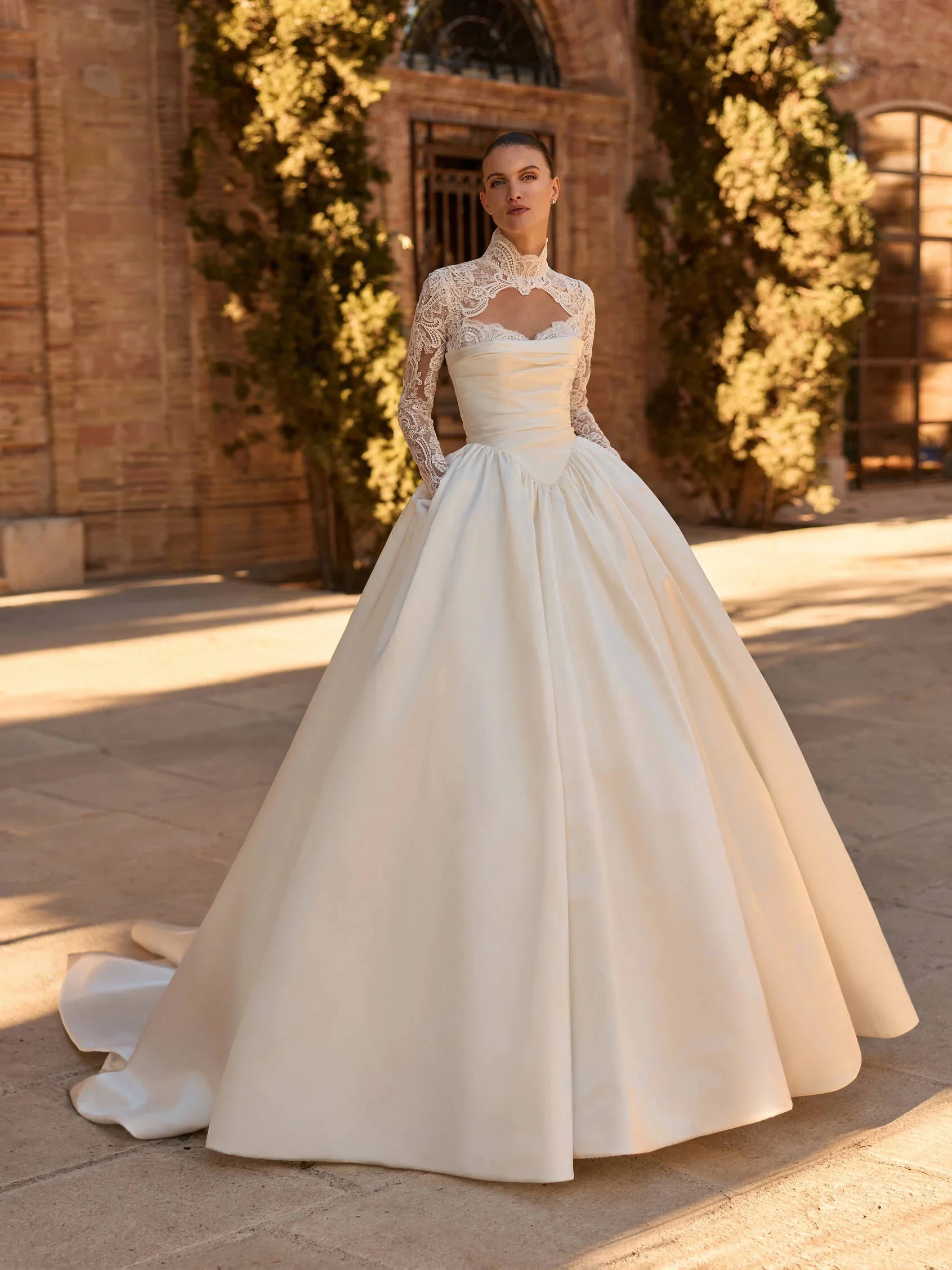 

Ball Gown Wedding Dress Satin Vestido De Novia Desmontables Long Sleeve Princesa Minimalista Vestidos Elegantes 2027 Bespoke