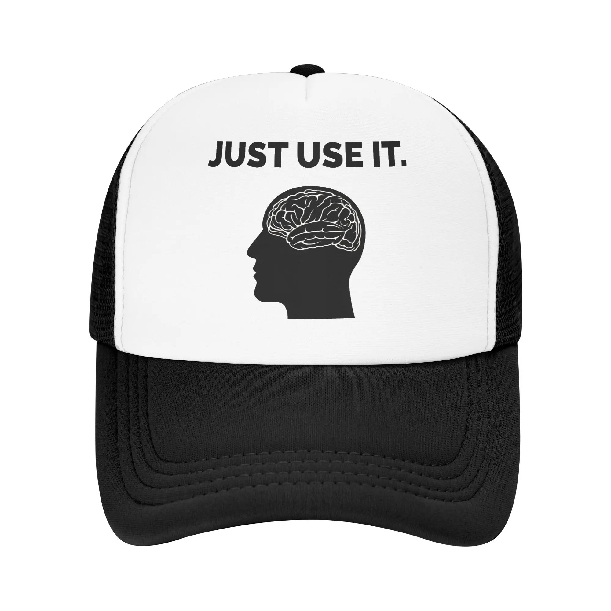 Turn on the brain Just Use It Mesh Baseball Caps Men Women Outdoor Trucker Cap  Hat Adjustable Snapback Caps Sun Caps Summer