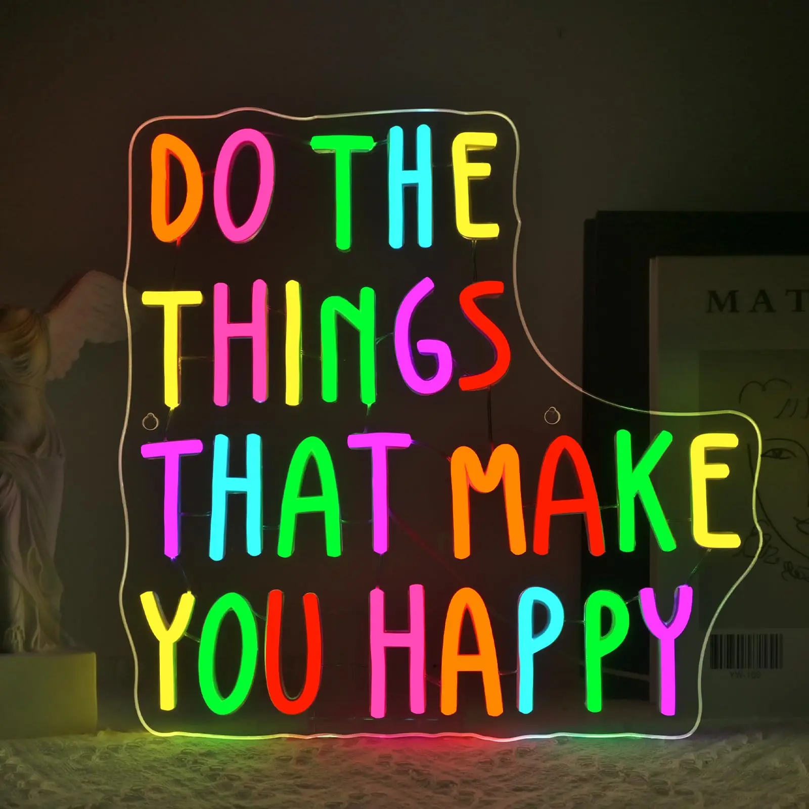 

Do What Makes You Happy Neon Sign Inspiring Motivation LED Word Light Sign for Bedroom Home Wedding Decor Gifts Birthday Decor