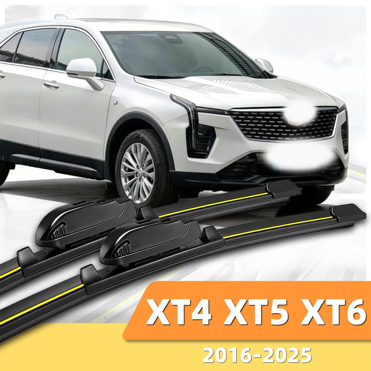 

2PCS Car Windshield Wiper Fit For Cadillac XT4 XT5 XT6 (2016-2025) Natural Rubber Strip Boneless Silent Car Wiper Auto Parts