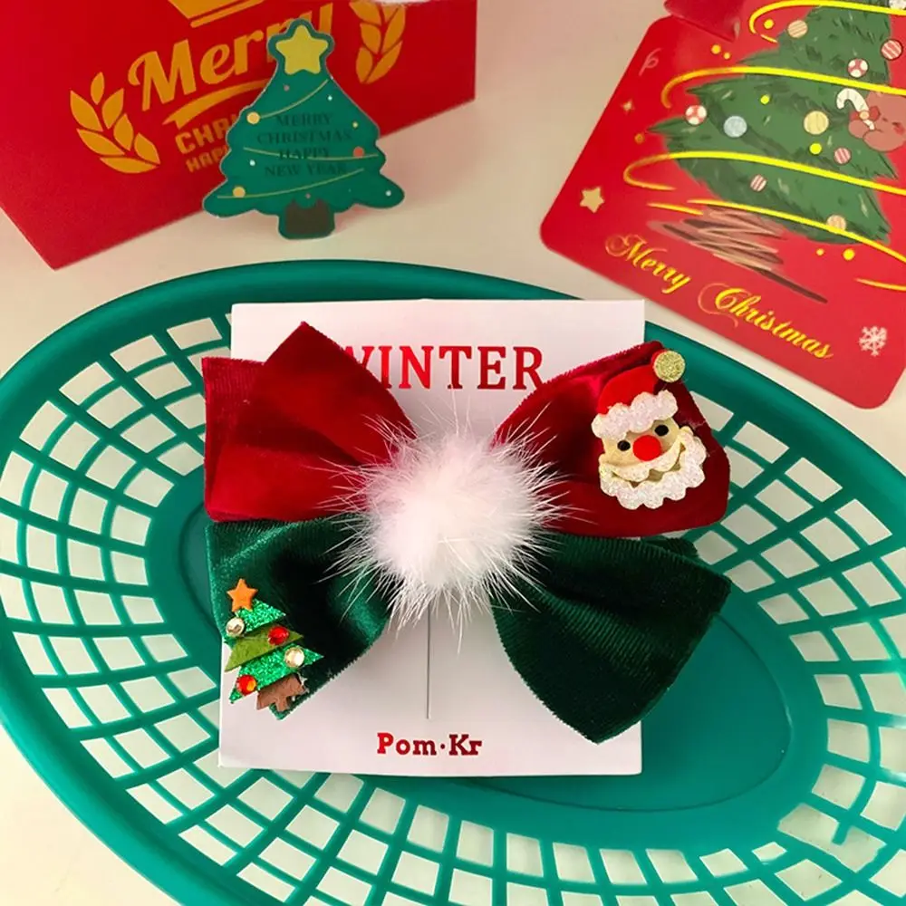 

Bow Exquisite Christmas Accessories Cute Fashion Elk Headwear Flocking Santa Claus Christmas Deer Hairpin Children