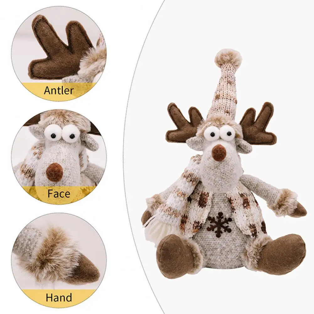 Cute Holiday Pillow Holiday Decoration Doll Christmas Plush Snowman Elk Doll Set for Holiday Decor Festive Stuffed Santa Figure