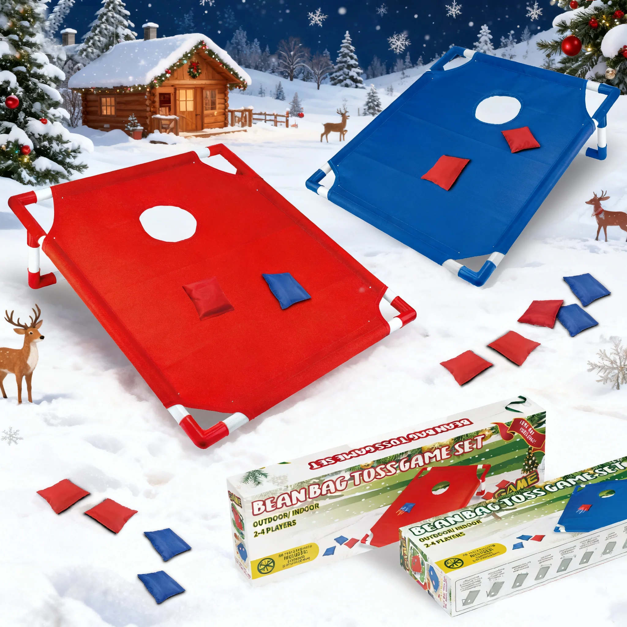 

Игровые доски + 6 мешков с песком, портативный спорт на открытом воздухе, набор досок для бросания мешков с песком и забавной конкурентоспособной игрой для дисков, рождественский подарок