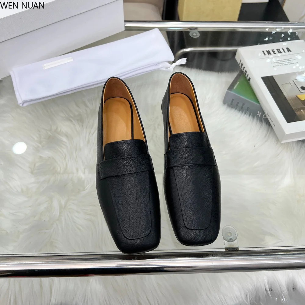 slip-on low-top Müller single shoes with minimalist style flat sole leather suitable for both work and casual wear women's shoes