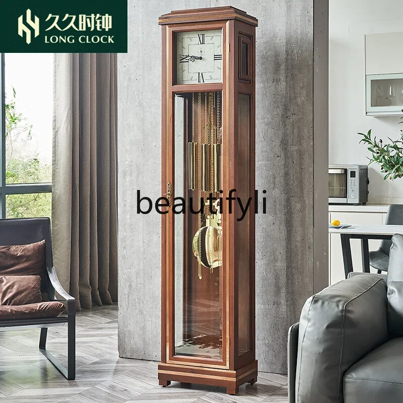 German Helmler floor clock modern living room clock American retro solid wood pendulum clock Y96