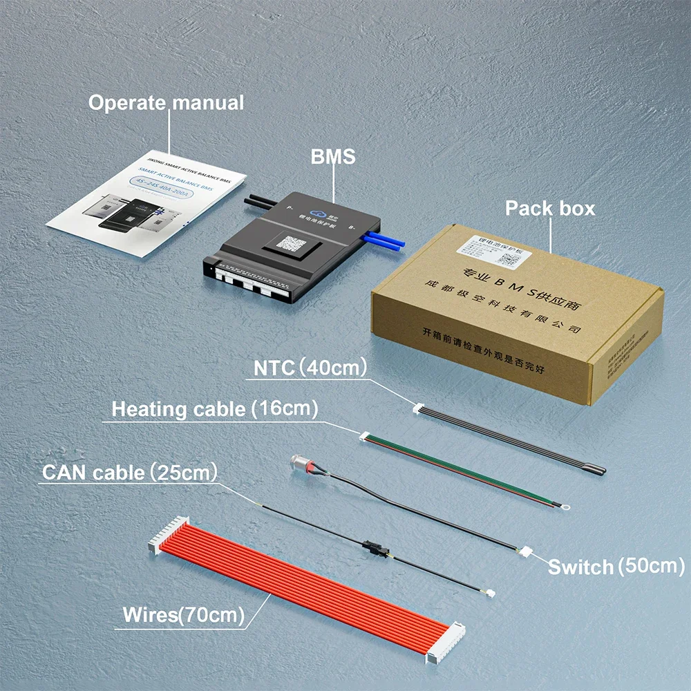 JKBMS-Balance activo inteligente BT CAN 1A 2A, corriente de equilibrio 120A 150A 200A, carga para 4S ~ 24S Li-ion LiFePo4, batería JIKONG BMS