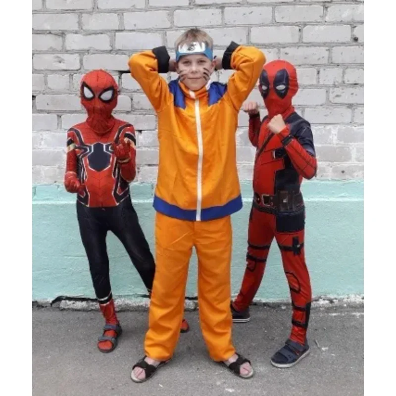 2025 AA หมวกฮาโลวีน Spiderboy Jumpsuits คอสเพลย์เครื่องแต่งกายชุดเด็กผู้ใหญ่เพิ่มเติม Iron Men Spider รูปแบบ Tights ใหม่ wat1