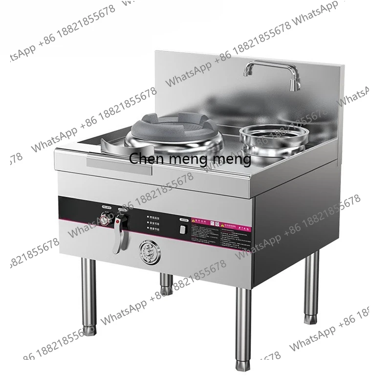 

Commercial Gas Stove Dual Stove Stainless Steel with Tail, Energy Saving Burner