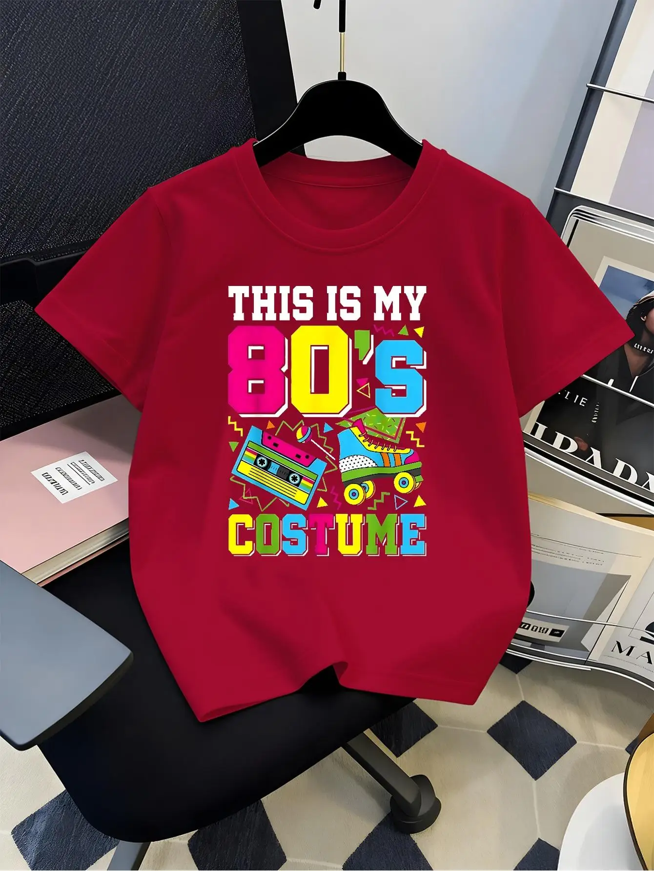 Family Matching T Shirt Kids Boys Girls This Is My 80S Costume Print Short Sleeve Unisex Parent Child Tees Casual Summer Tops