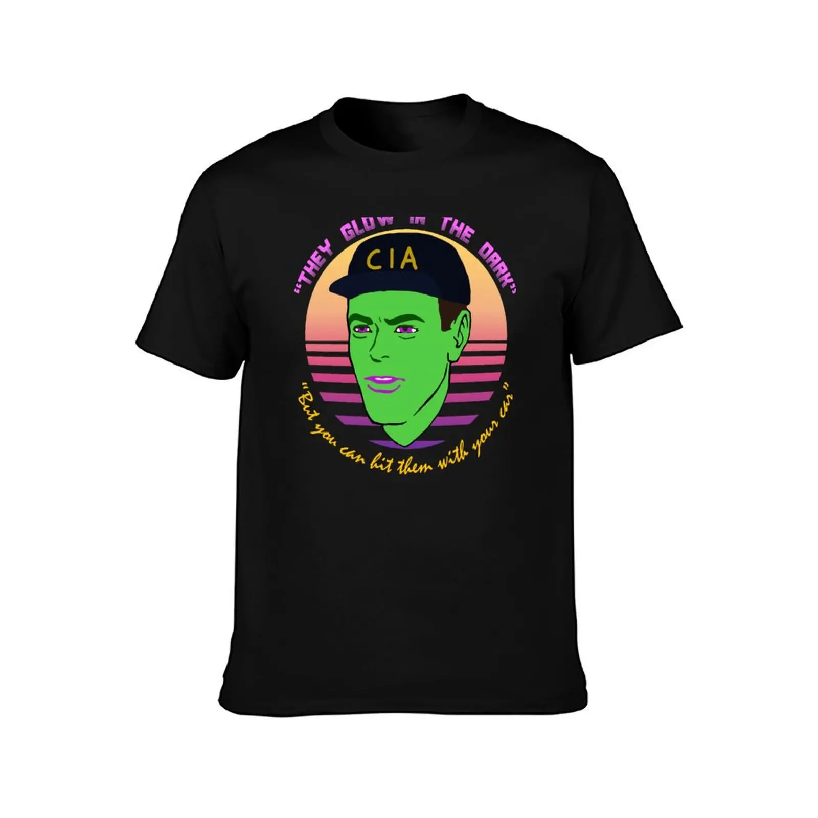 They Glow In The Dark - CIA, Undercover, Terry Davis, Meme T-Shirt hippie clothes anime clothes big and tall t shirts for men