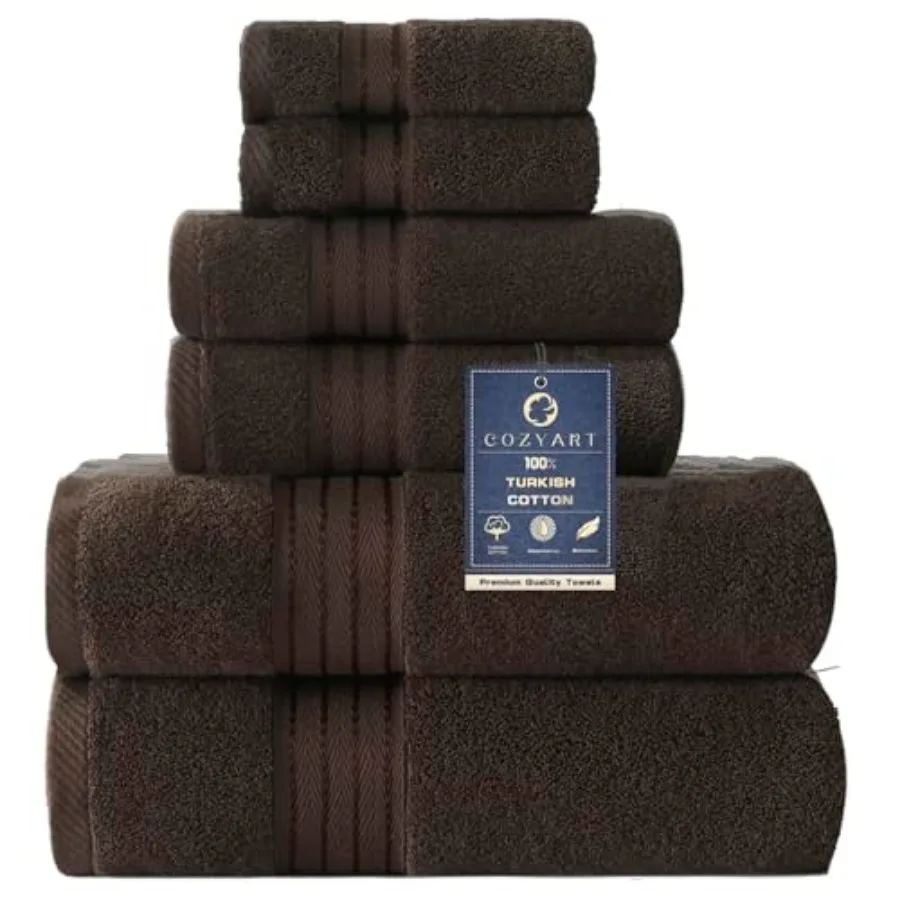 

Bath Towel Set, Cotton Hotel Large Towel Bulk for Bathroom, Thick Bathroom Sets of 6 with 2 Bath Towels, 2 Hand Towels, 2 Washc