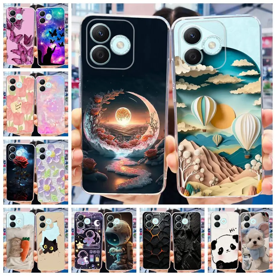 For Honor X60i X50i Case 2024 New Fashion Painted Soft Slim Transparent Silicone Phone Back Cover For HonorX60i HonorX50i Bumper