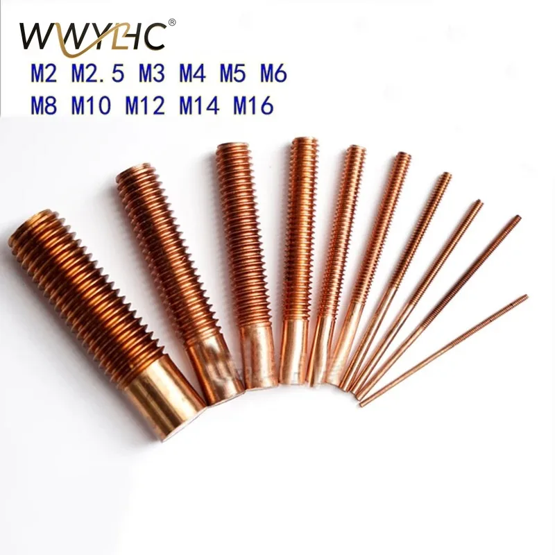 Suitable for M2-M16 Metric Copper Thread Electrode Copper Electrode Rods Bar for Spark Discharge EDM New