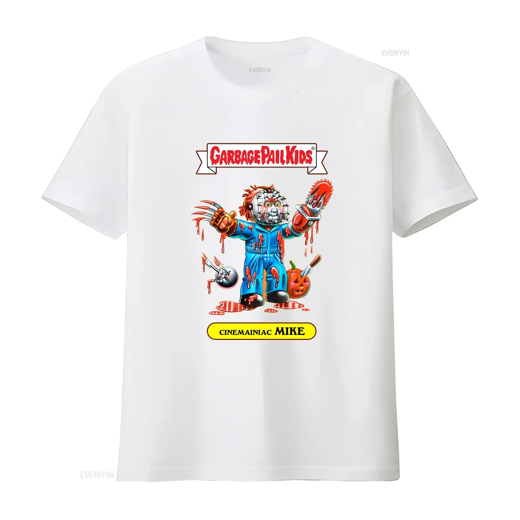 Garbage Pail Kids Trading Cards Cinemaniac Mike Cool T Shirt vintage Washed Stretched homme streetwear graphic Casual Slightly - view 4