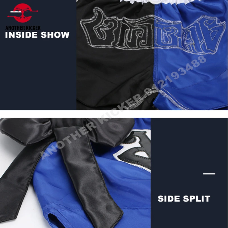 Muay Thai Bow Ribbon Bowknot Bo Shorts para homens e mulheres, calças de ginástica de poliéster, MMA roupas para combate