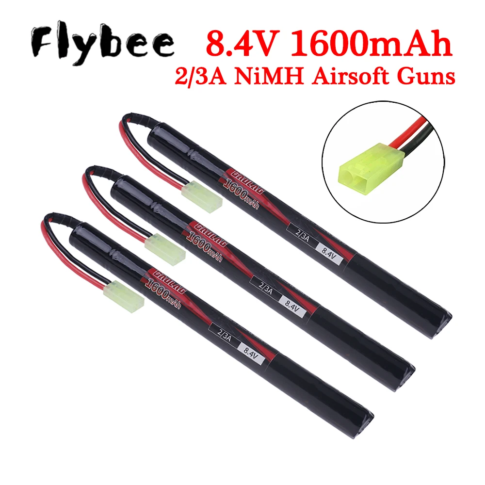 حزمة بطارية بنادق Airsoft 2/3A 1600mAh 8.4V لـ Cyma AK47 AEG'S rosman Pulse R76 Mini AK سلسلة ألعاب الرماية الميدانية الادسنس CS B