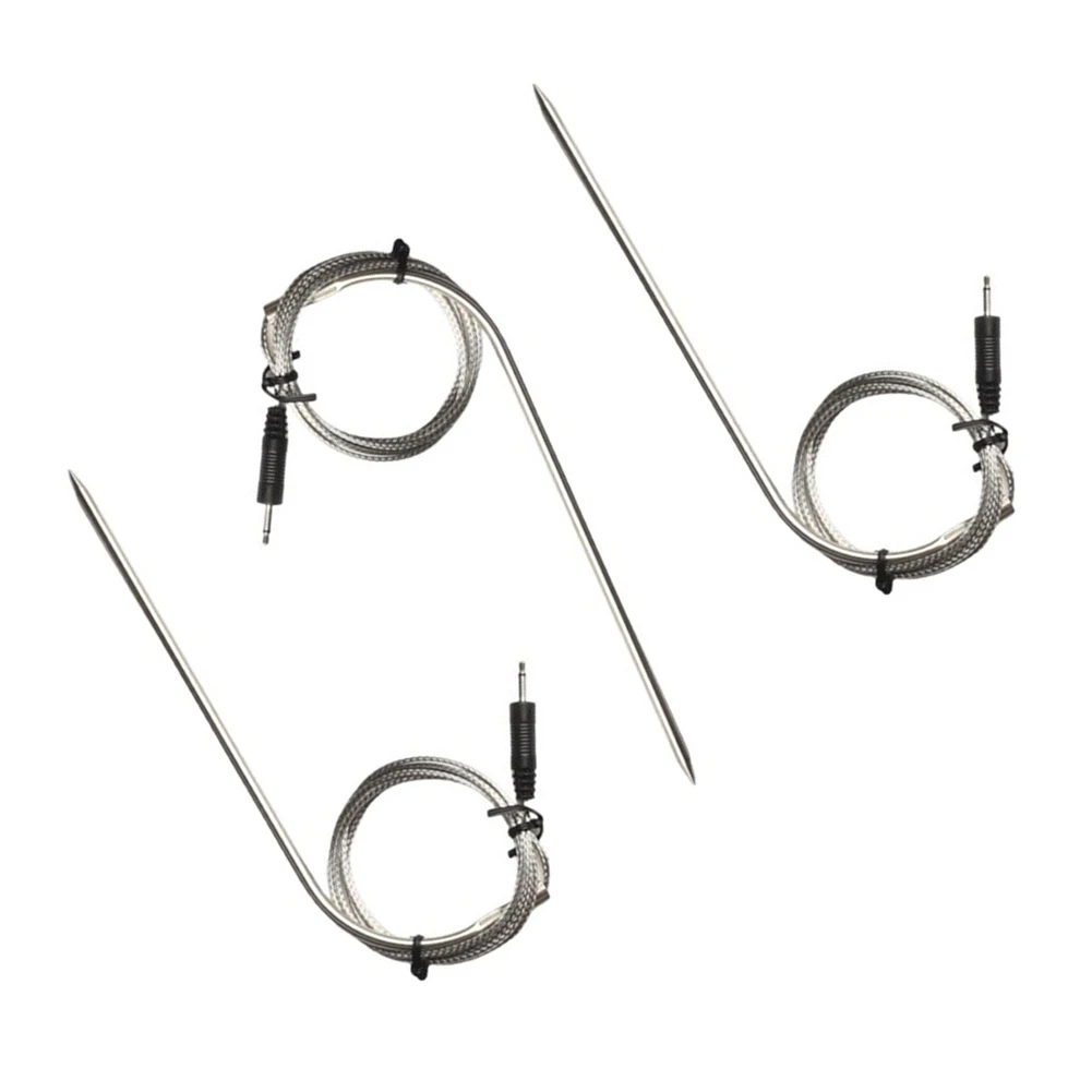 For BBQ Thermometer Spare Probe Sensor 3 PCS for 0-300C Range and Continuous 0-250C Monitoring with 130cm Probe Length