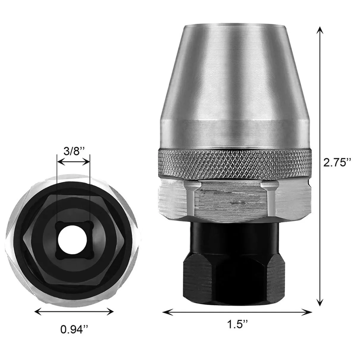 Winter Essential 3/8 Inch Drive Headless Stud Extractor, Suitable for 6-12 mm Broken and Slipped Studs, Automotive Repair and Ma