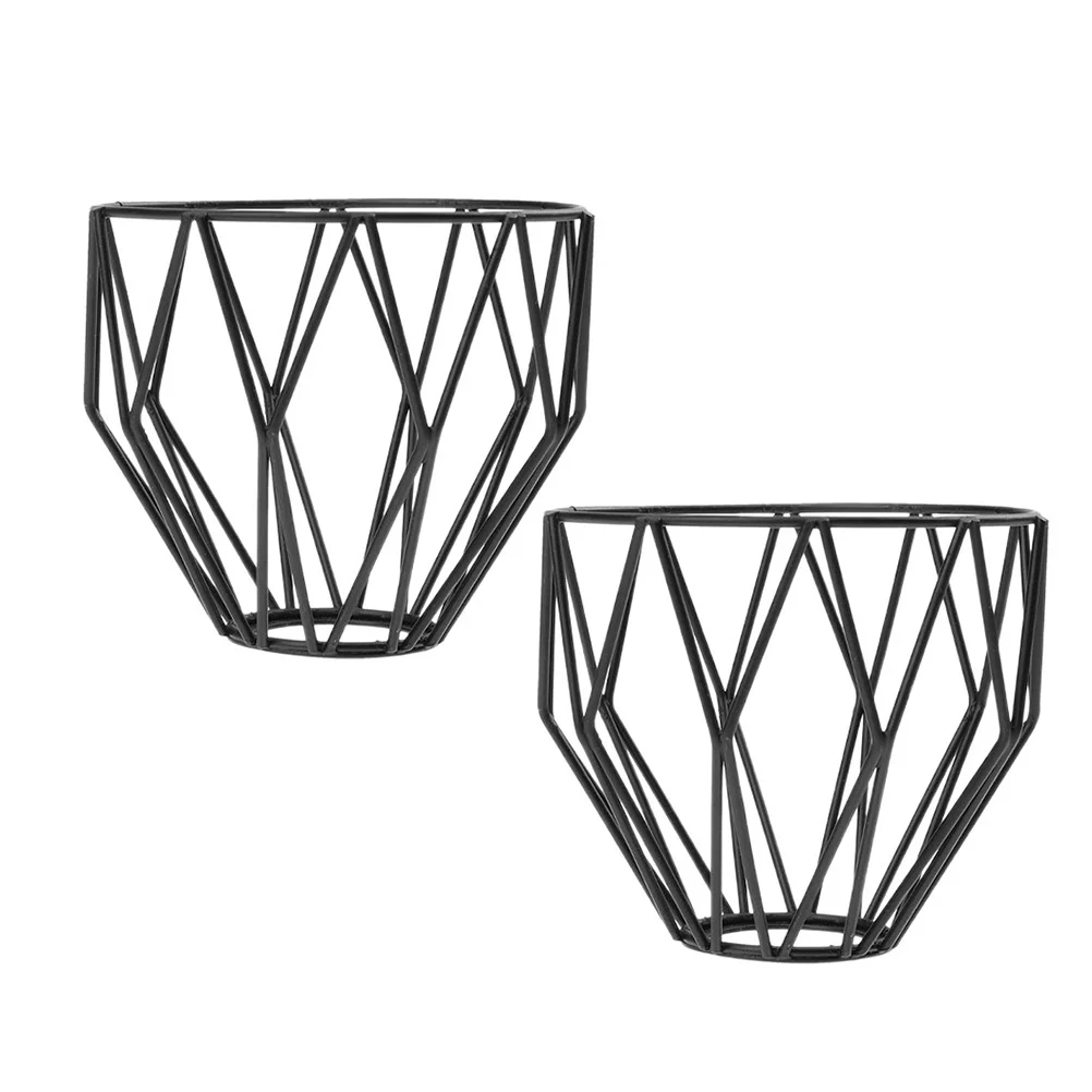 

2pcs Iron Pendant Shade Wrought Light Bulb Cage Replacement For Pendant Lamp Wall Light Home Decor Lighting Accessories