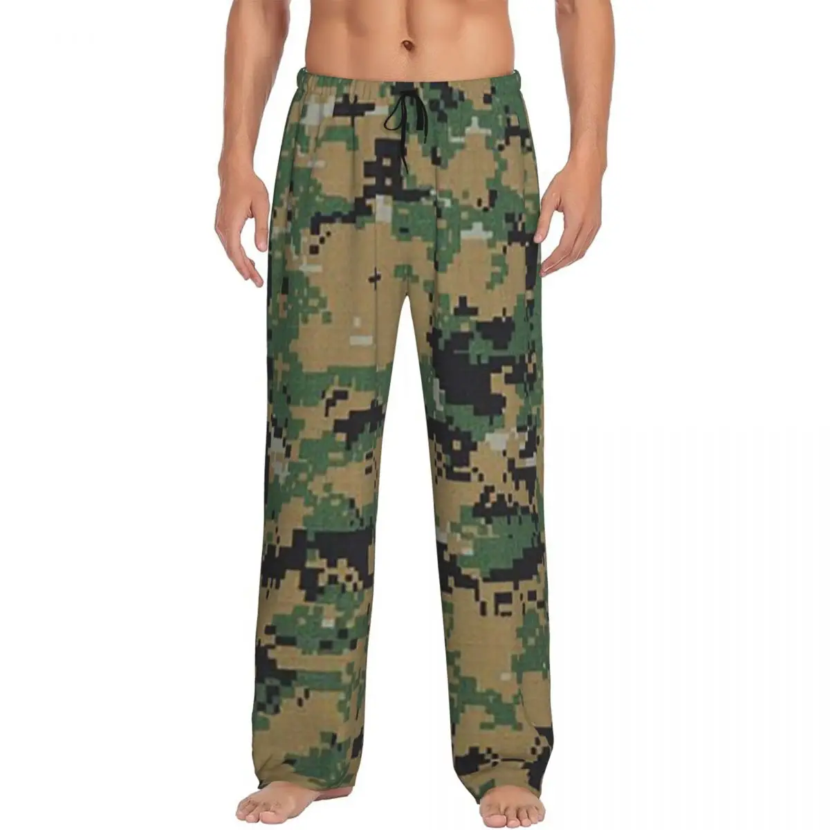 Custom Camo Camouflage Military Woodland Army Pajama Pants Men Sleepwear Sleep Lounge Bottoms with Pockets