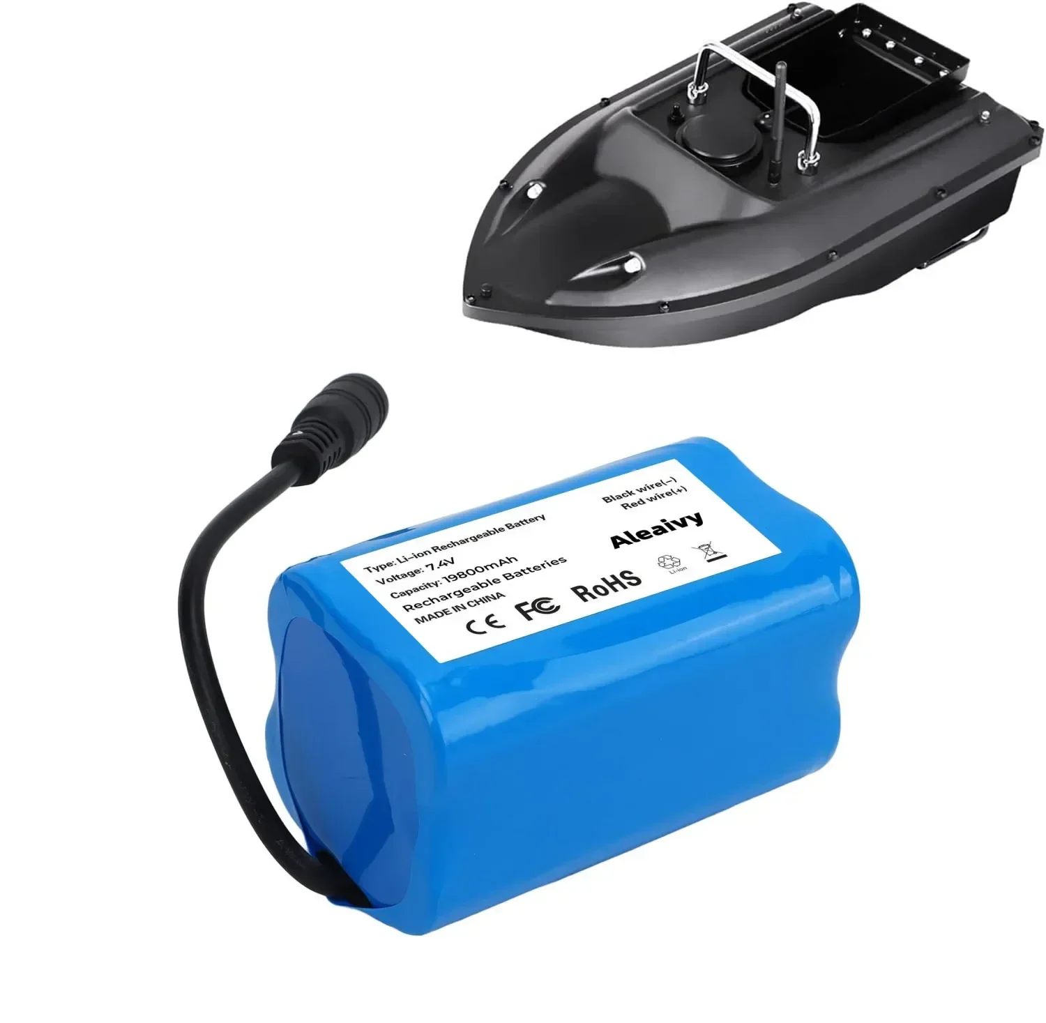 Batería de iones de litio para barco de Control remoto, dispositivo de 7,4 V, 19800mAh para V020, V900, 2011-5, V007, C18, H18, V18, D18B, FX88,