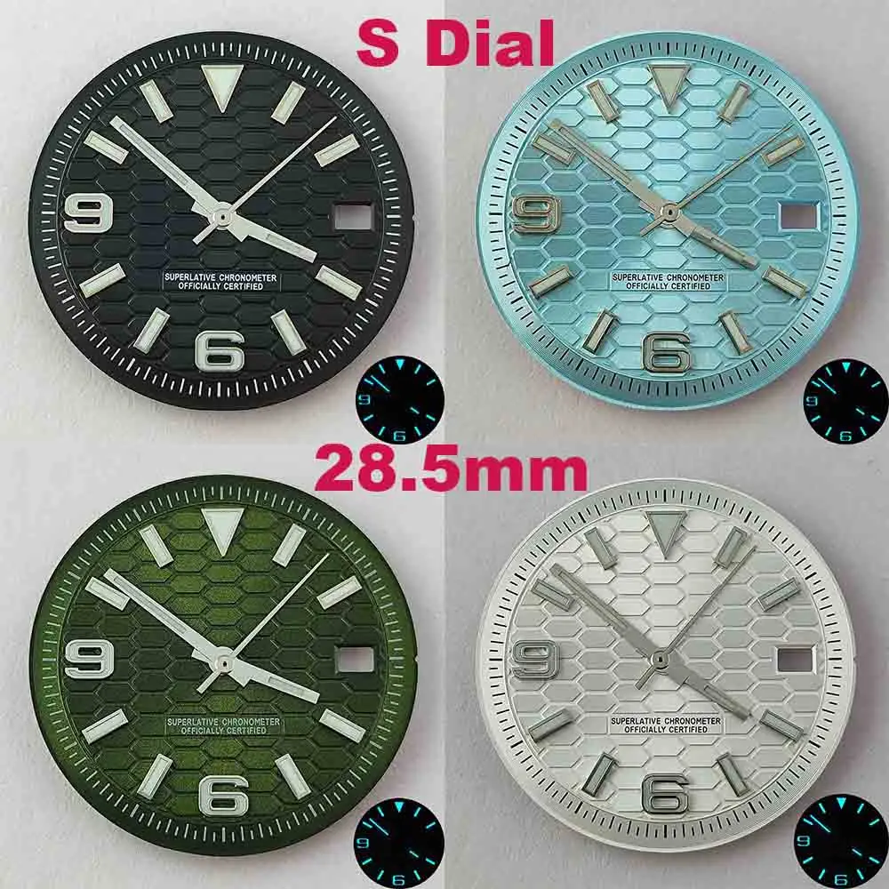 High Quality NH35/NH36 dial Watch dial S dial Blue luminous dial Suitable for NH35 NH36 movement watch accessories Watch repair