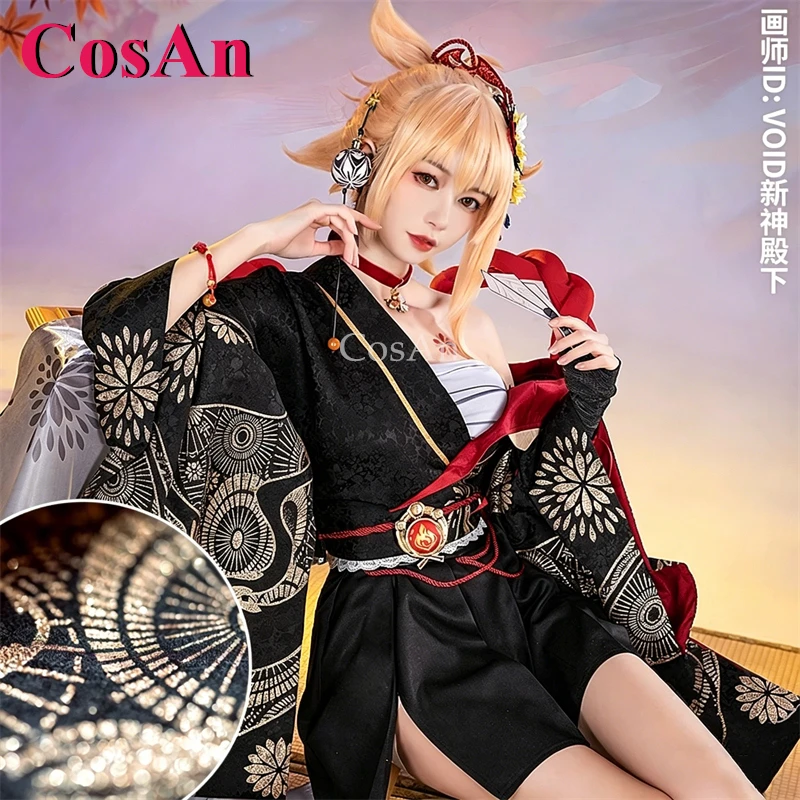 

CosAn Game Genshin Impact Yoimiya Cosplay Costumes Lost Abyss Sweet Elegant Uniform Dress Activity Party Role Play Clothing S-XL