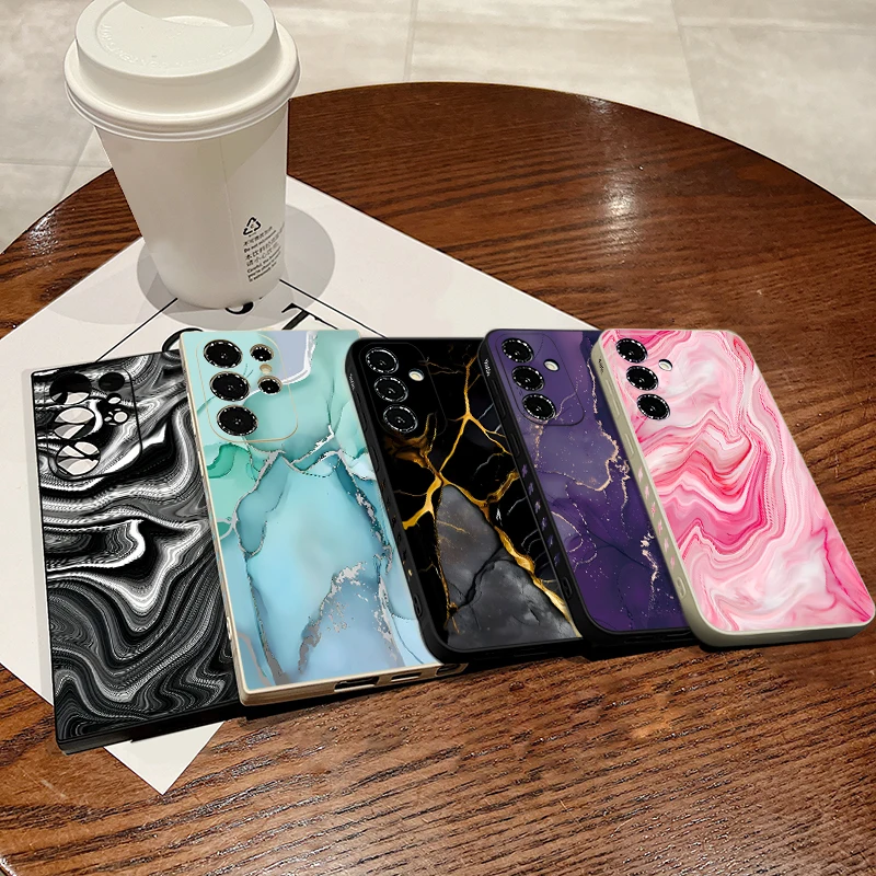 Bunte Marmorhülle für Samsung Galaxy S26 S25 S23 S24 Ultra A18 A57 A17 A55 A37 A56 A16 A25 A15 S25 FE Weiche Silikon-TPU-Hülle – Detail 8