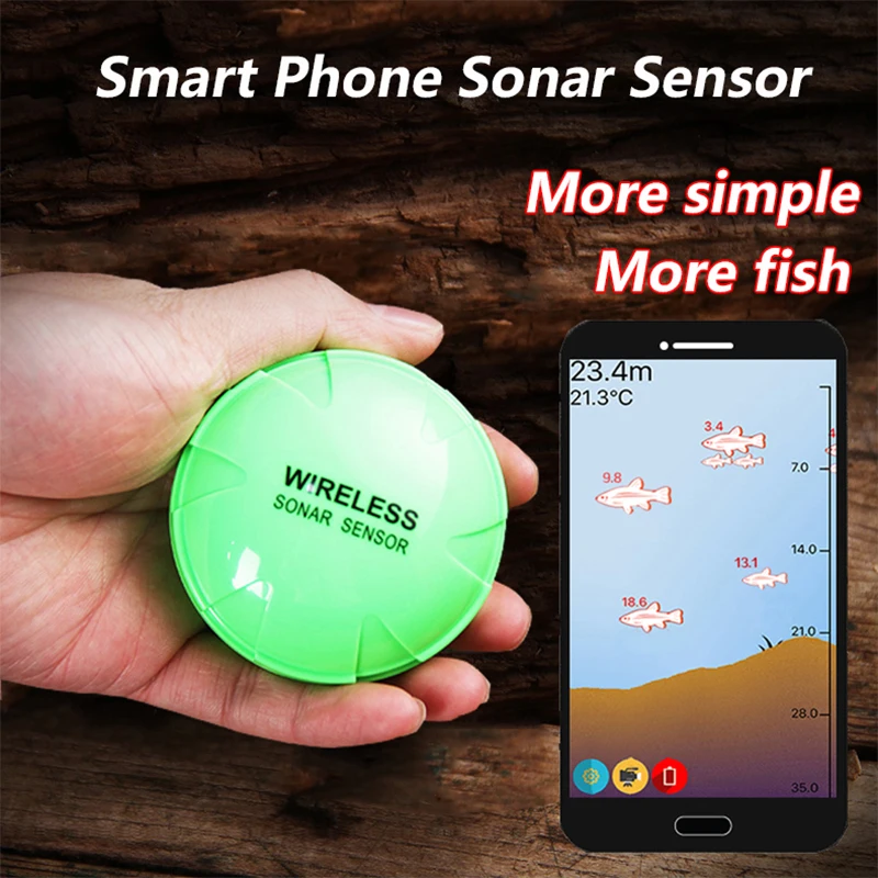 Localizador de Peixes Sem Fio Bluetooth Inteligente com Sonda de 50m/164ft, Equipamento Portátil para Pesca ao Ar Livre para IOS e Android