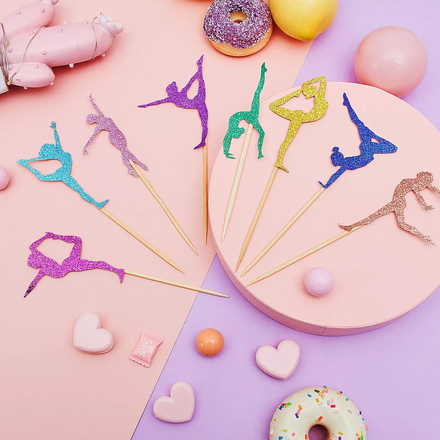 16/24Pcs Gymnastik Kuchen Topper Gymnastik Party Favors Turnerin Mädchen Cupcake Topper Gym Themen Geburtstag Kuchen Dekoration Lieferungen – Detail 11