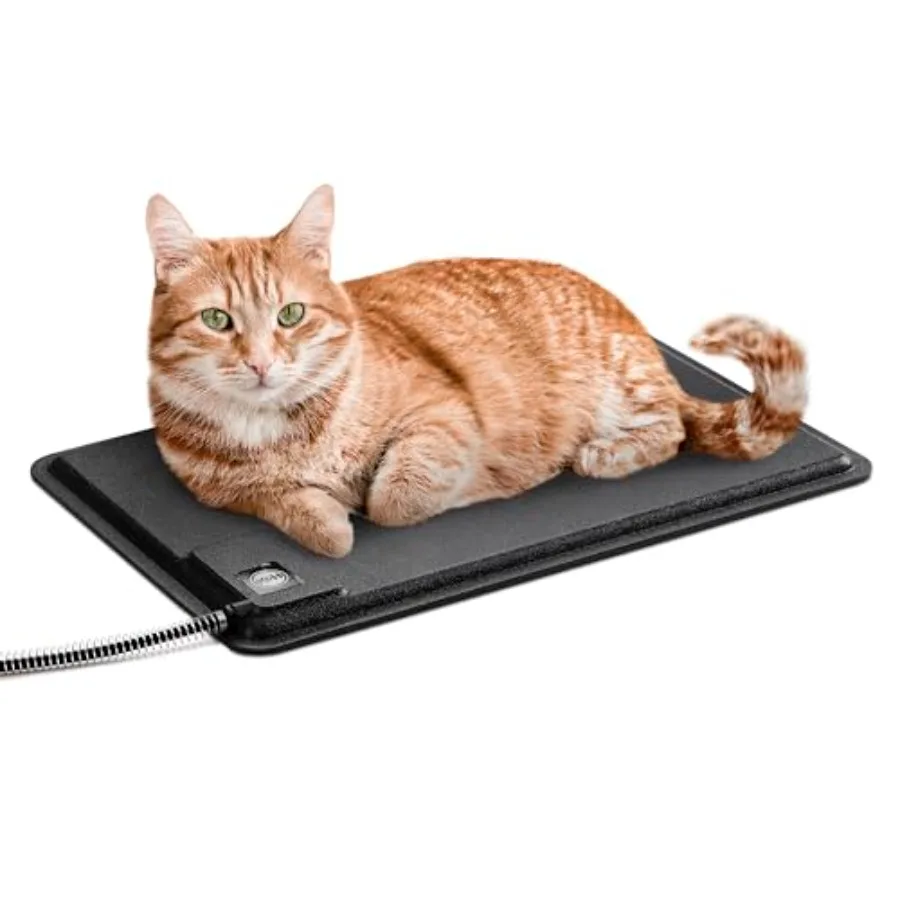 

Heated Extreme Weather Outdoor Kitty Pad Waterproof Heated Cat Mat Pet Warmer for Outside Feral Cat Houses Indoor Outdoor Warmi