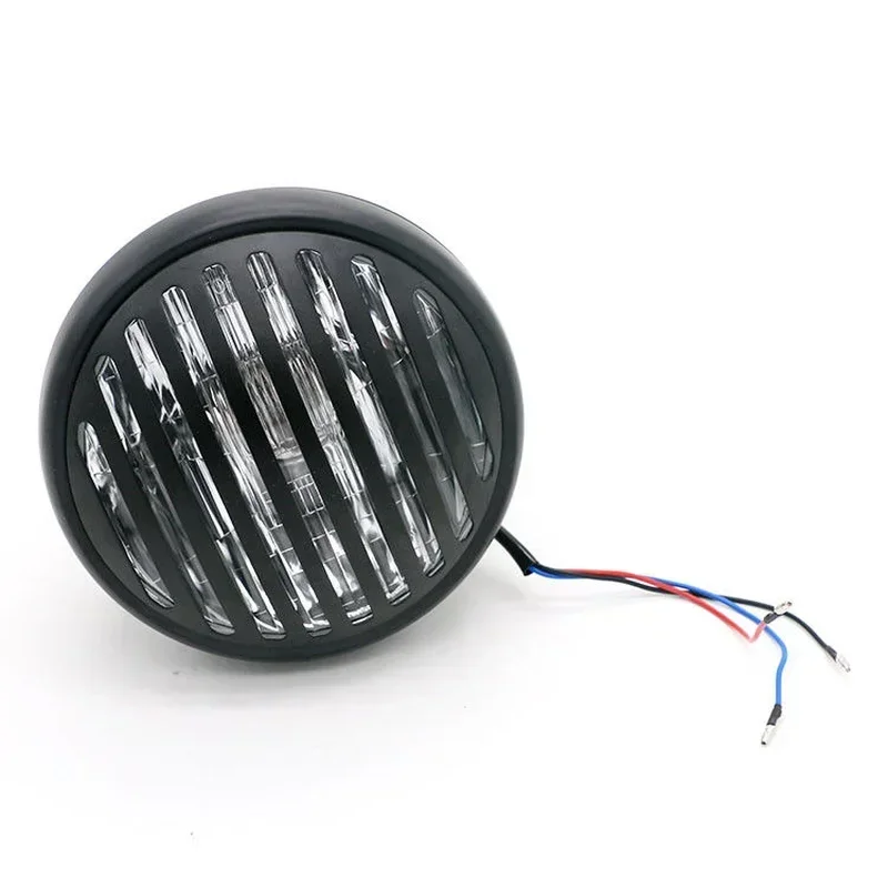 

Retro Vintage Side Mount Grill Black Headlight Lamp Cafe Racer Choppers Custom